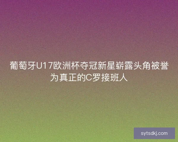 葡萄牙U17欧洲杯夺冠新星崭露头角被誉为真正的C罗接班人 葡萄牙U17欧洲杯夺冠新星崭露头角被誉为真正的C罗接班人