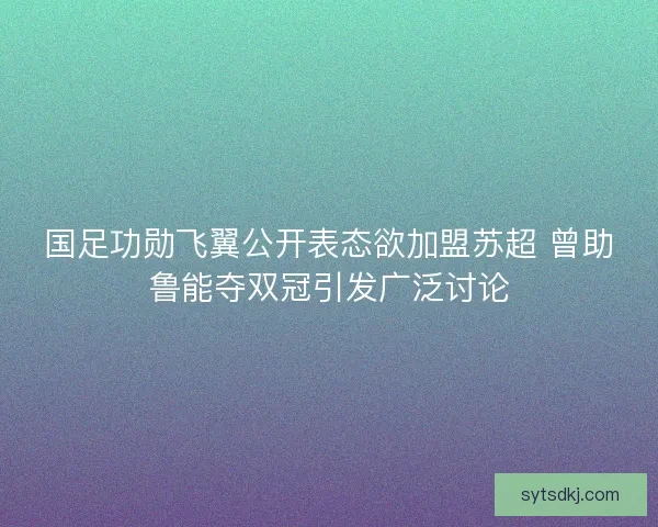 国足功勋飞翼公开表态欲加盟苏超 曾助鲁能夺双冠引发广泛讨论 国足功勋飞翼公开表态欲加盟苏超 曾助鲁能夺双冠引发广泛讨论