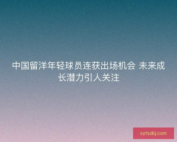 中国留洋年轻球员连获出场机会 未来成长潜力引人关注 中国留洋年轻球员连获出场机会 未来成长潜力引人关注
