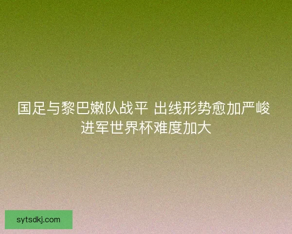 国足与黎巴嫩队战平 出线形势愈加严峻 进军世界杯难度加大